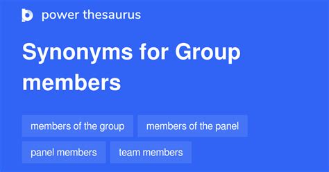 synonyms for group members.